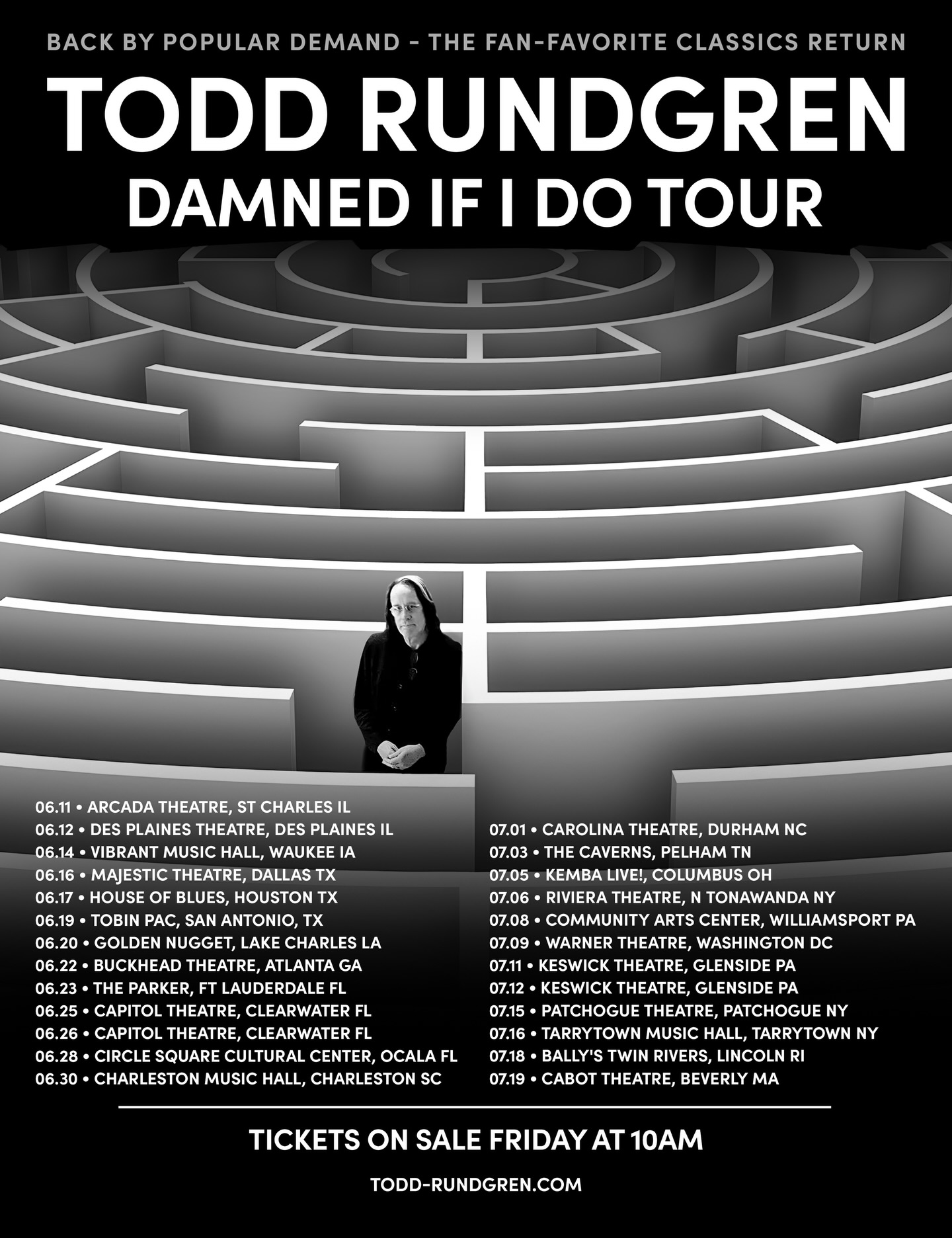 Todd Rundgren Damned If I Do Tour Poster 2026